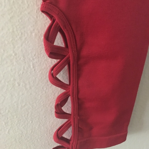 L/XL LATTICE-HEM TUMMY-CONTROL LEGGINGS - Picture 2 of 4